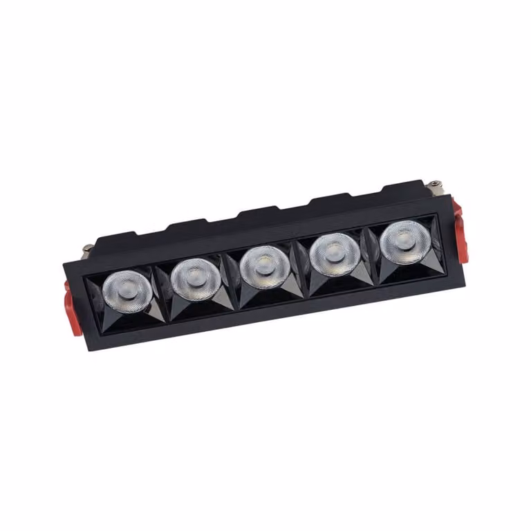 Lyora Zwarte Inbouwspot Midi Led 5x1 3000K Warmwit