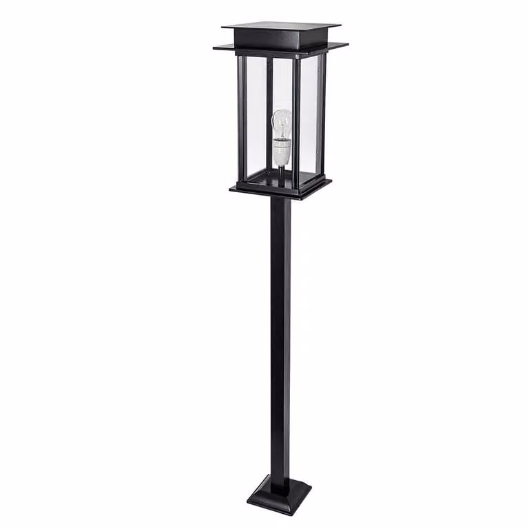 KS Verlichting Terraslamp Praag II klein - Zwart aluminium met transparant glas