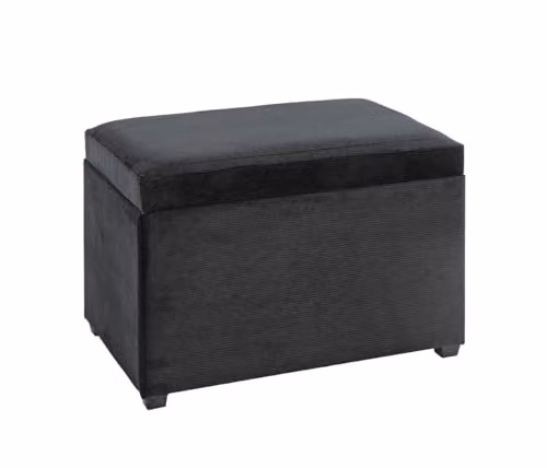 HAKU Moderne Möbel Kist zwart van MDF en textiel, B: 58 cm, D: 39 cm, H: 42 cm