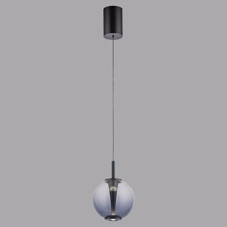 Paul Neuhaus Pure Infinity LED hanglamp met rookglas, grijs, Ø 18 cm