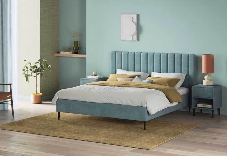 Home 365 Gestoffeerd Bedframe voor Volwassenen - Blauw