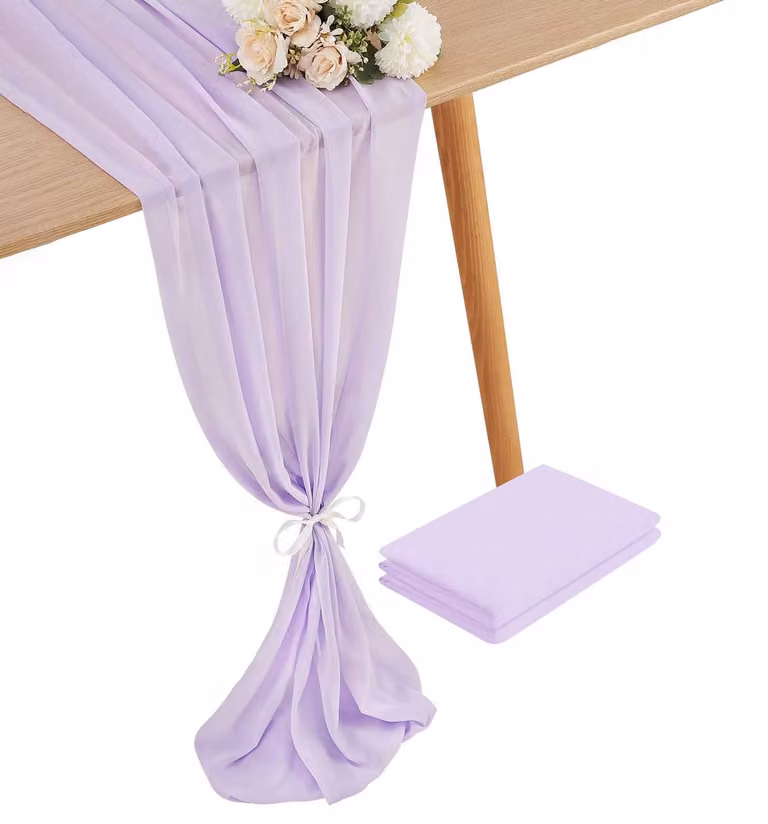 Dripio Tafelloper Chiffon 2 stuks Lichtlila B/D: 70 x 300 cm