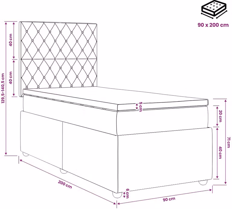 vidaXL Boxspringbed met matras - Donkergroen Fluweel - 90 x 200 cm