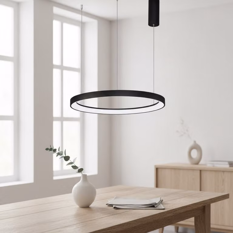 Lyora Pertino Design Hanglamp zwart met LED, Ø 58 cm