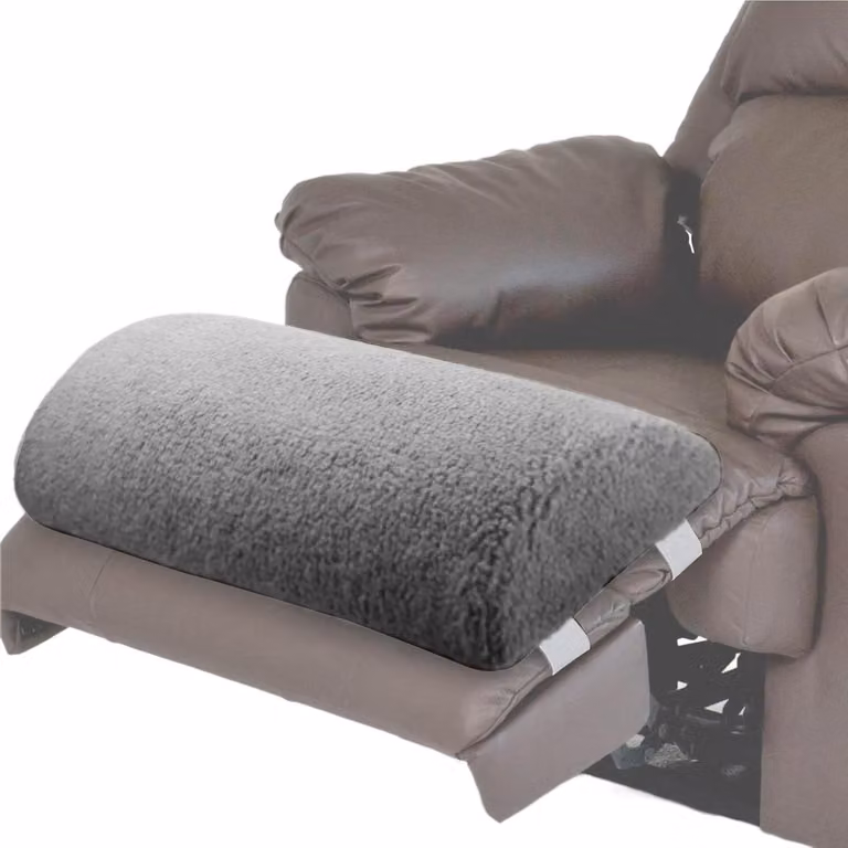 Grijs Voetenkussen voor Relaxstoel - Traagschuim Steunkussen voor Benen - B/D/H: 58 x 25 x 10 cm