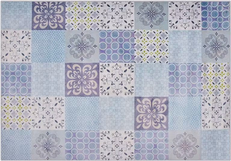 Inkaya Laagpolig vloerkleed Portugees mozaïek modern meerkleuren B/D: 160 x 230 cm