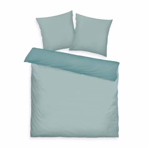 Herding Beddengoed Set Mako-Satijn Groen/Turquoise, 1x Dekbedovertrek 200 x 220 cm en 2x Kussensloop 80 x 80 cm