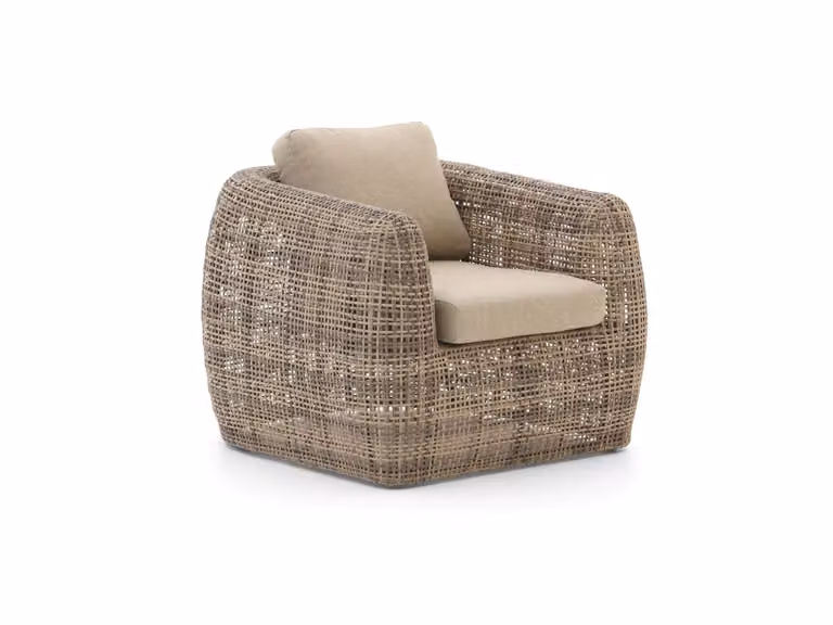 Intenso Marecchia Lounge tuinstoel met beige wicker en aluminium onderstel