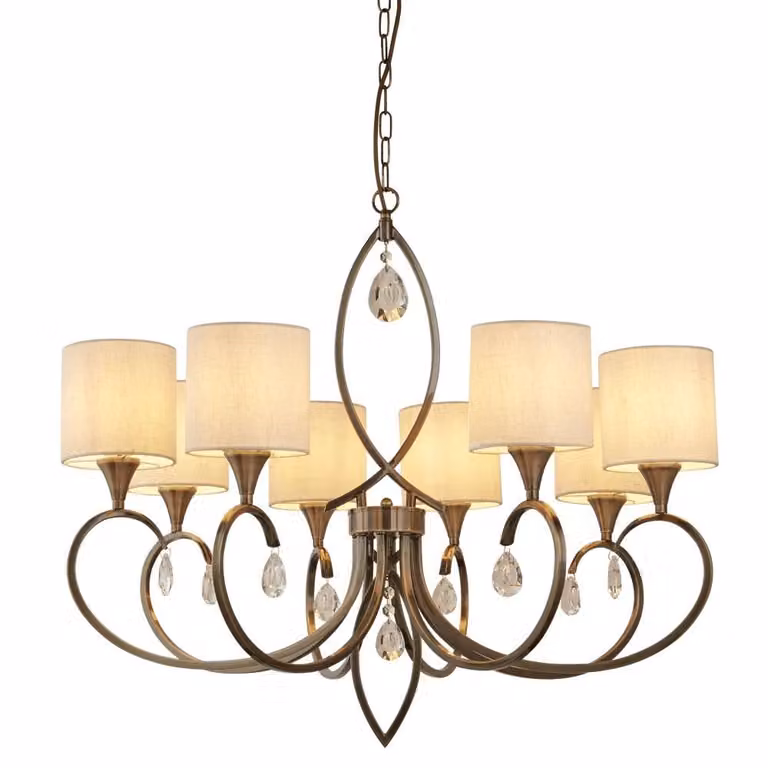 Searchlight Klassieke Alberto Hanglamp 8-lichts in Antiek Brons