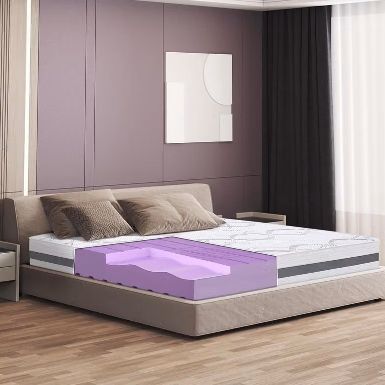 Orthopedisch eenpersoonsmatras voor babybed of kinderbed in wit grijs, 70 x 140 cm