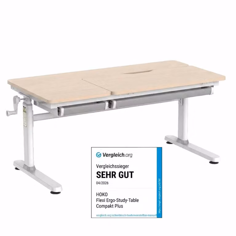 PonteSino Kinderbureau CELIN met kantelbaar tafelblad en lades, houtlook, Breedte: 120 cm, Diepte: 60 cm, Hoogte: 54-76 cm