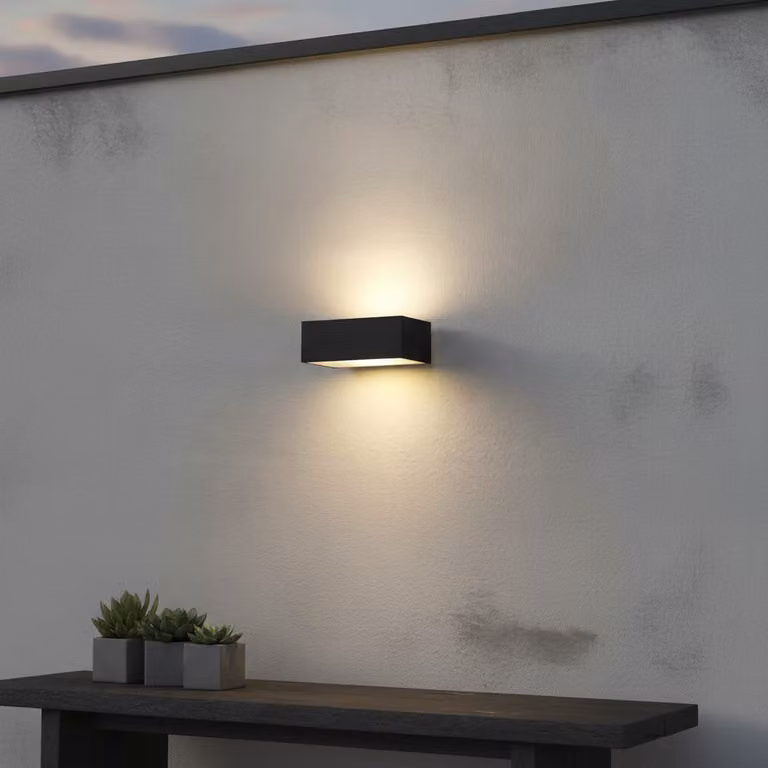 Artdelight Wandlamp Eindhoven Up Down LED zwart aluminium