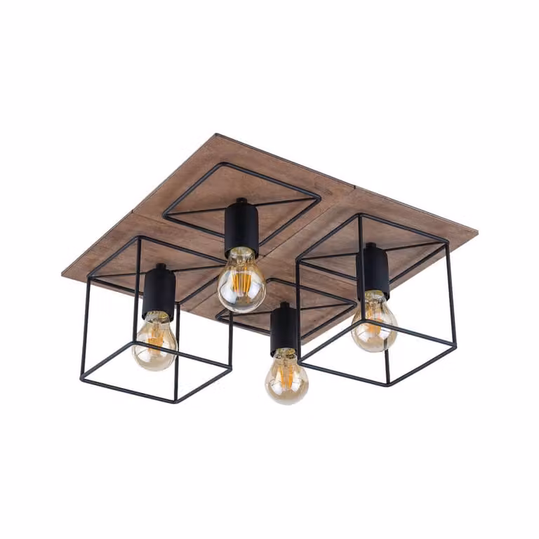 Coba Lyora Plafondlamp 4-lichts - Bruin/Zwart/Brons