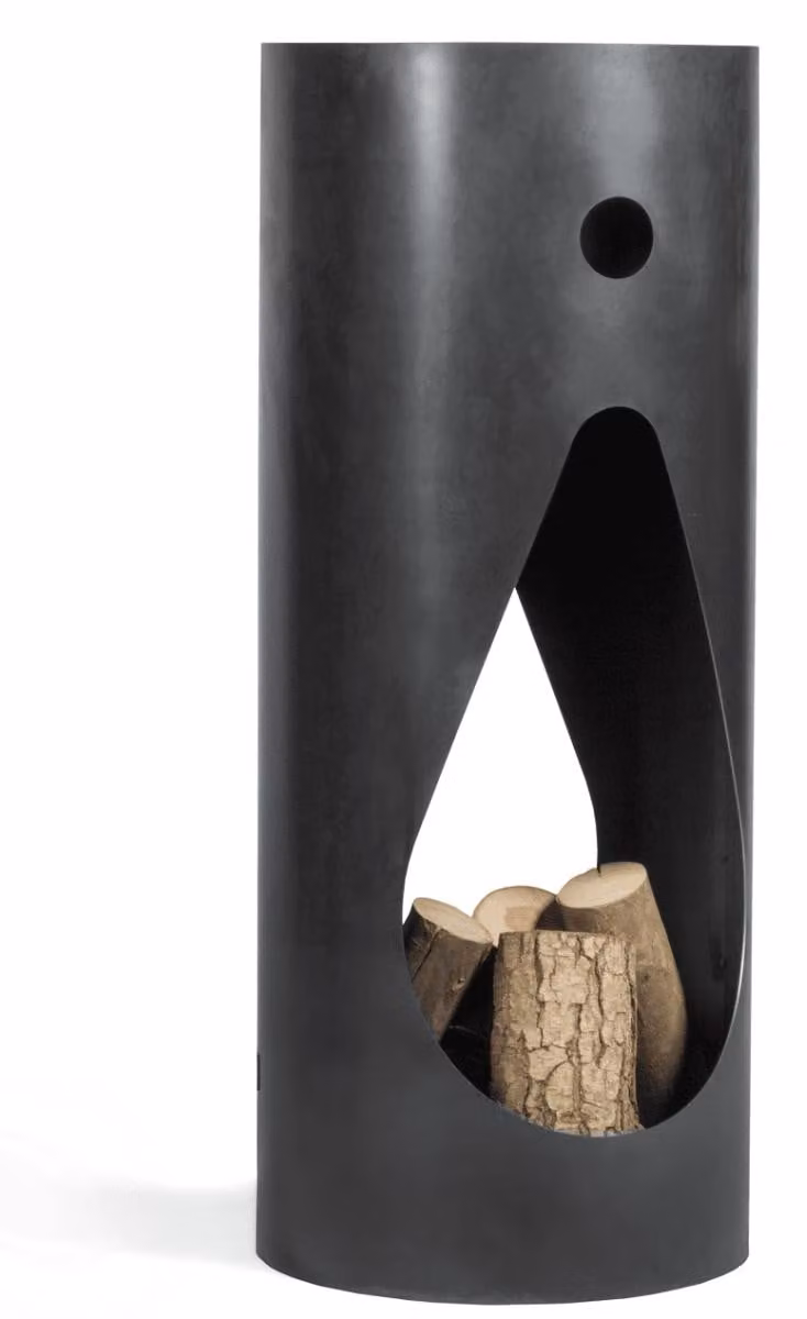 Cook King Buitenhaard TUBA van zwart staal, H x B x D: 132 x 40 x 40 cm