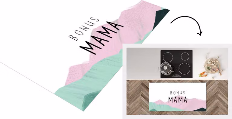 Keukenloper Vinyl met Bonus Mama Quote - 120 x 60 cm