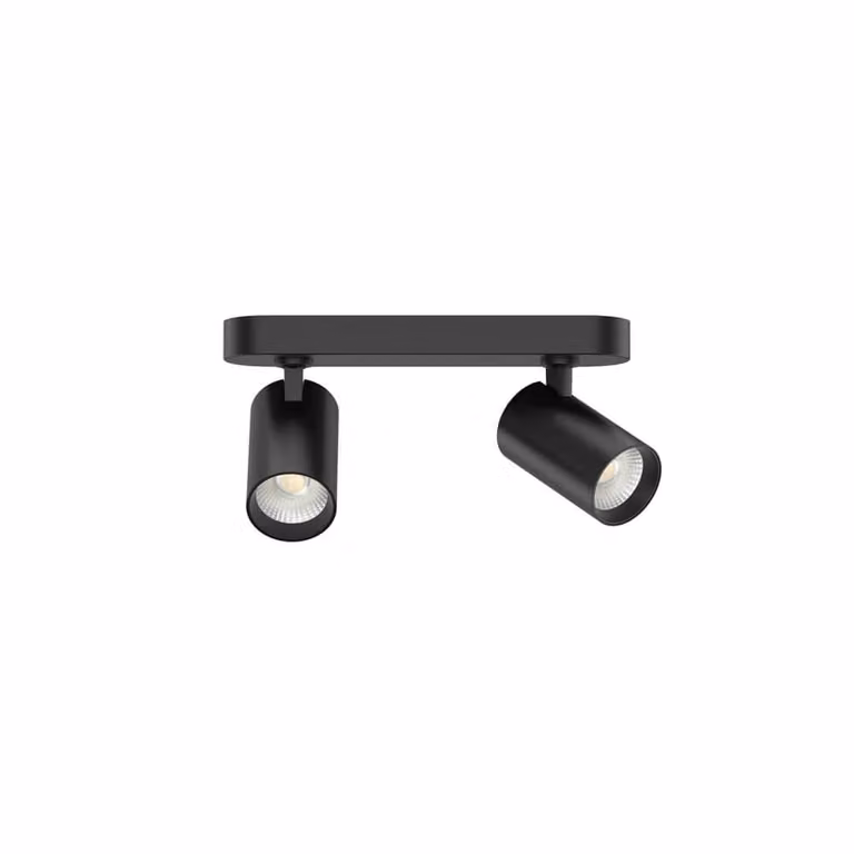 Lyora Tevo dubbele led opbouwspot - zwart - warm wit 2700K