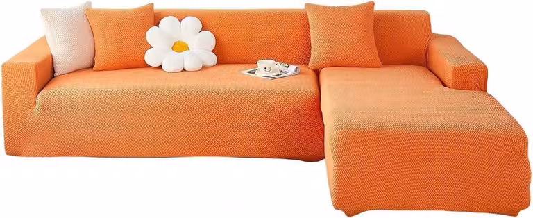 Set van 2 Oranje Sectionele Hoekbankhoezen voor Universele Bescherming van je Meubels