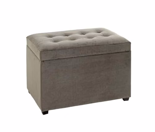 HAKU Kist Art Deco antraciet MDF en textiel B: 58 cm, H: 42 cm, D: 39 cm