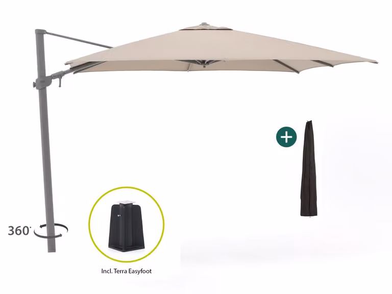 Shadowline Austin Cantilever Parasol Beige 300 x 300 cm inclusief hoes