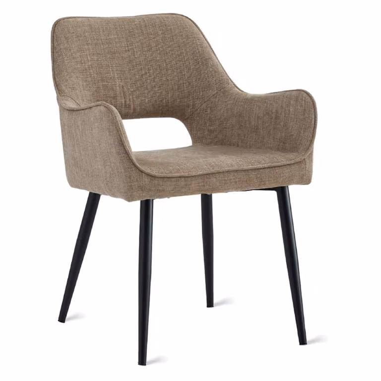 Set van 2 Nest of Nora Ronn Eetkamerstoelen met armleuningen - Stof - Truffel