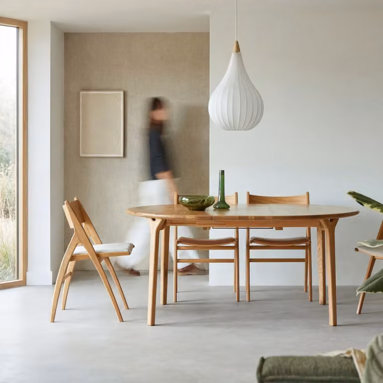 Tikamoon Ronde uitschuifbare eikenhouten tafel met butterfly leaf, Bruin, B: 130 cm, H: 76 cm