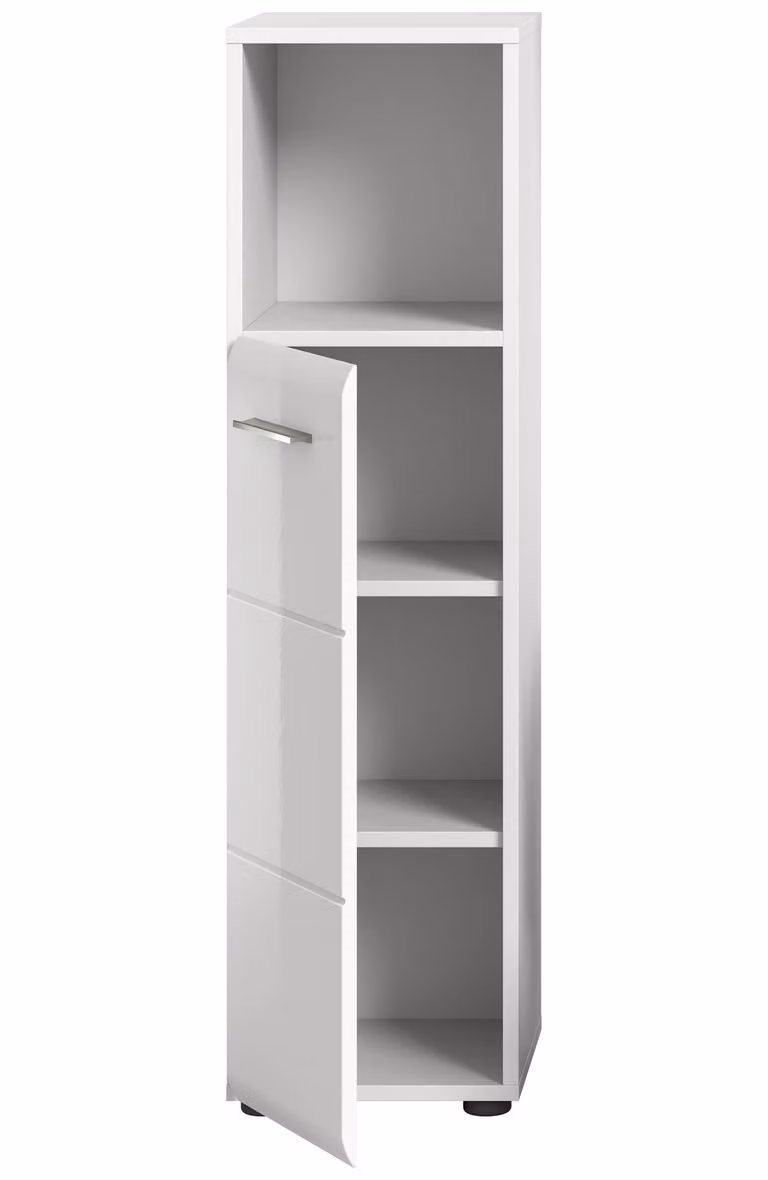 Ice badkamerkast met 1 deur en 1 vak, wit hoogglans, B: 30 cm, D: 30 cm, H: 110 cm