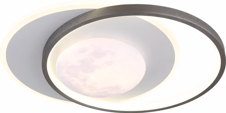 Globo Design plafondlamp Moon zwart wit grijs met LED