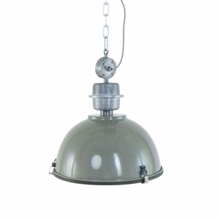 Steinhauer Hanglamp Bikkel Industrieel Design Groen/Grijs Metaal Ø 42 cm