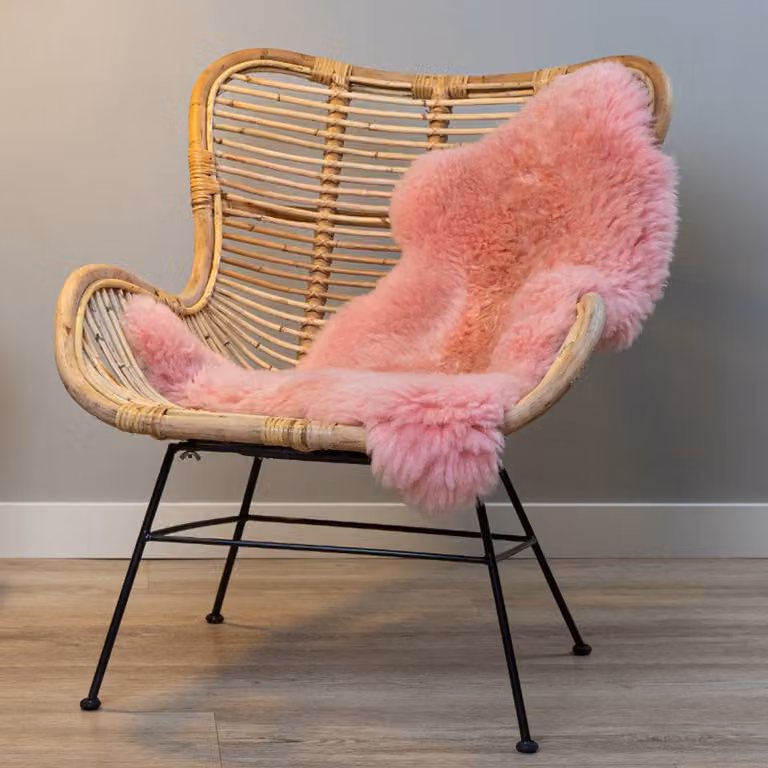 WOOOL Australisch Schapenvacht Roze XL - 100% Natuurlijk Echt Wol - B/D: 115 x 65 cm