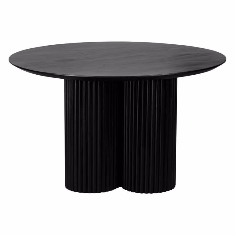Lewis & Loft Eettafel Lane Rond - Mangohout - Zwart - ⌀130 cm