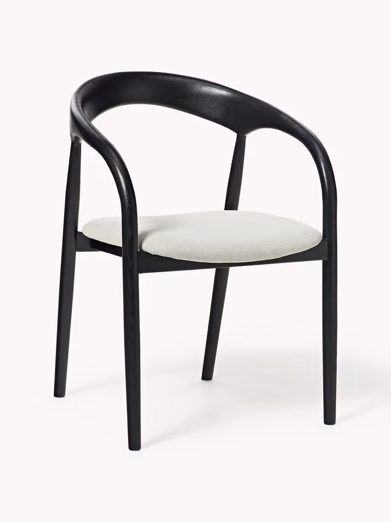 Westwing Collection Eetkamerstoel Camille van essenhout met zitkussen