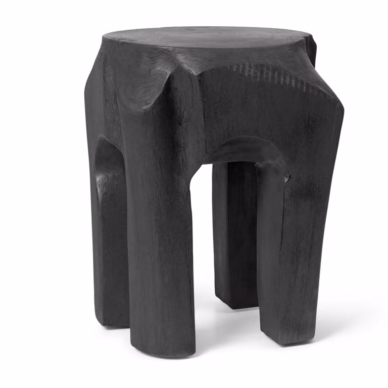 Ferm Living Root ronde kruk Black stained B/D/H: 30 x 30 x 40 cm
