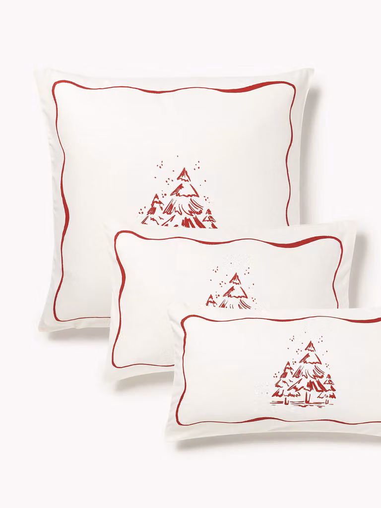 Westwing Collection Clarette designer flanellen kerstkussenhoes voor volwassenen 80x80 cm