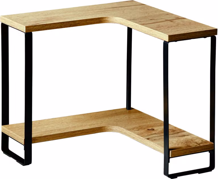 Kesper 27832 Keukenhoekrek met 2 niveaus, natuur en zwart, B: 30 cm, D: 30 cm, H: 28 cm