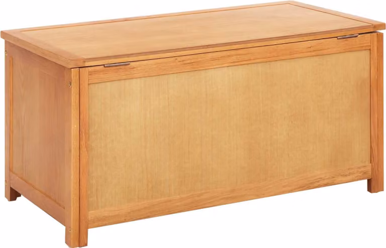 vidaXL Opbergbox van massief eikenhout, B/D/H: 90 x 45 x 45 cm