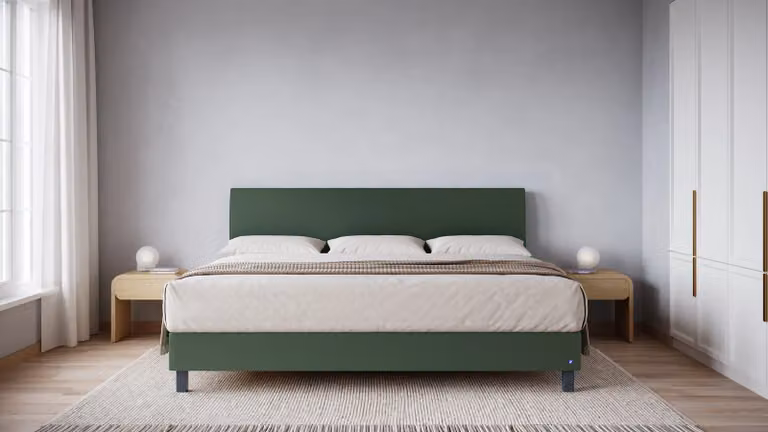 BRUNO Familiebed Groen met Pocketvering B/D/H: 240 x 200 x 220 cm