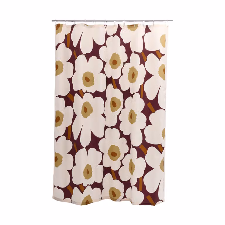 Marimekko Unikko douchegordijn Plum-pink-elmwood-toffee