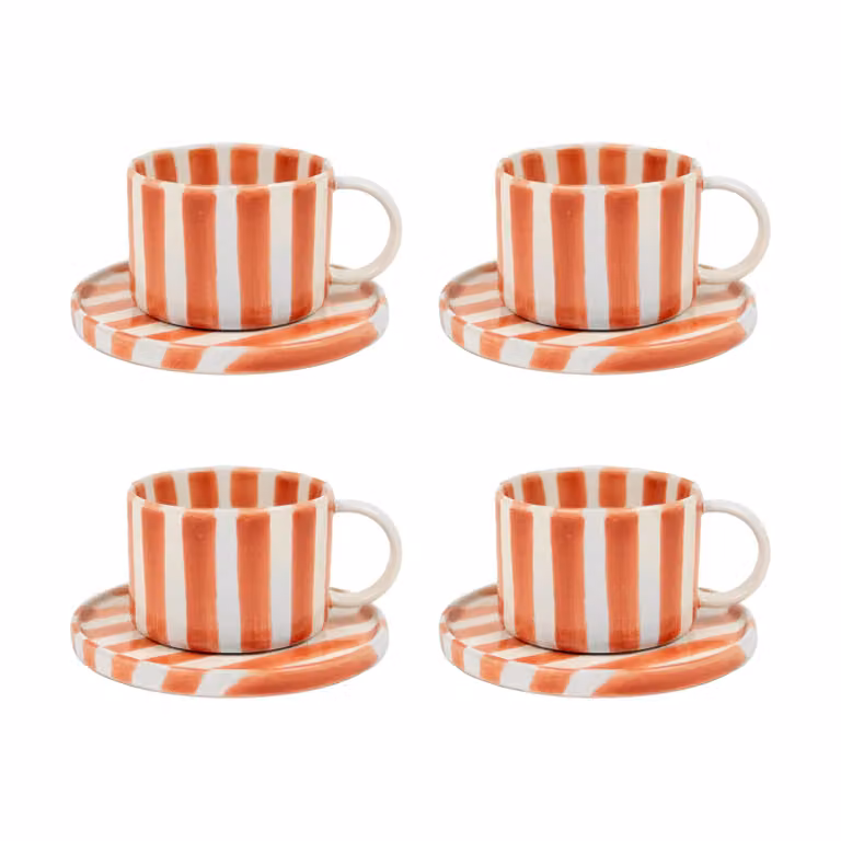Olsson & Jensen Monica kop met schotel 4-pack - Roest