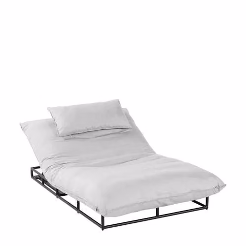 Hartman Loungebed Emma Grijs met Outdoor Fabric en Gepoederd Staal B: 200 cm, D: 130 cm, H: 40 cm