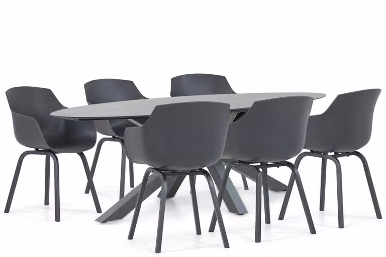 Lifestyle Garden Furniture Salina/Ellisse tuinset voor in de tuin, 240 cm, antraciet