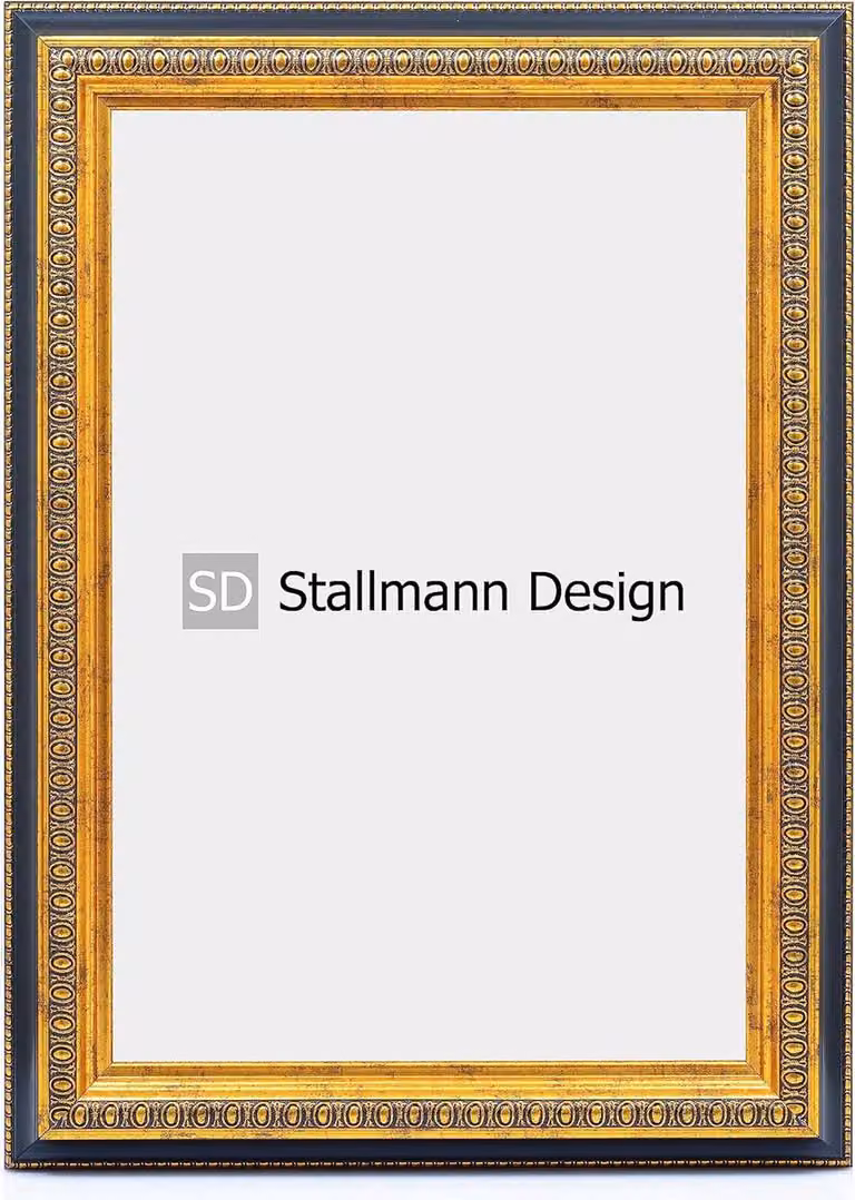 Houten Fotolijst Antiek Decor Muurdecoratie Echt Hout Goud Zwart B/D/H: 70 x 70 cm
