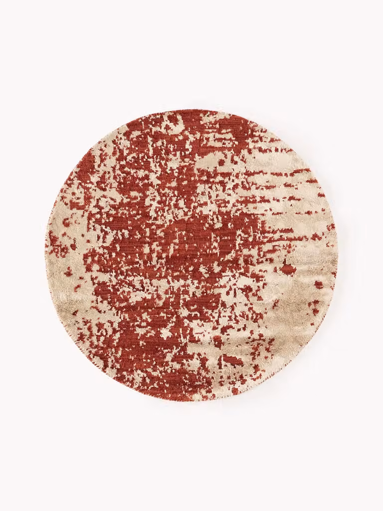 Westwing Collection Rond wollen vloerkleed Cynthia met abstract patroon