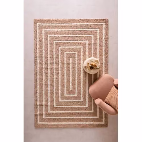 NOUS Living Vloerkleed Crème/Oudroze Modern Geometrisch B: 290 cm, D: 200 cm