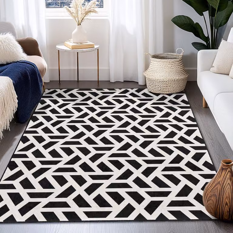 Mila Home - Rechthoekig Vloerkleed - Modern Geometrisch Design - Wasbaar en Antislip - Voor Woonkamer, Slaapkamer, Keuken en Hal