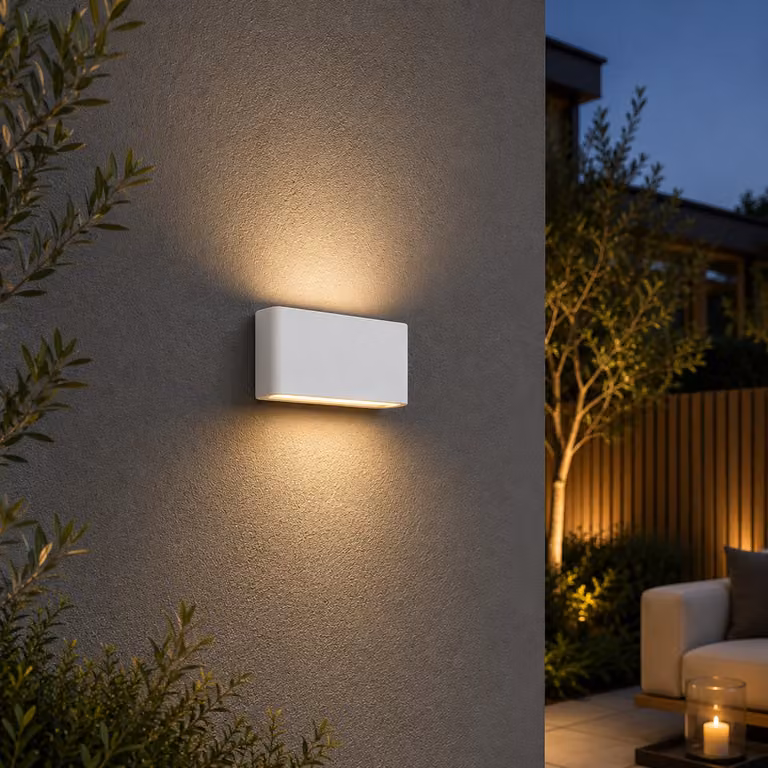 Artdelight Up Down Wandlamp Box Wit Aluminium
