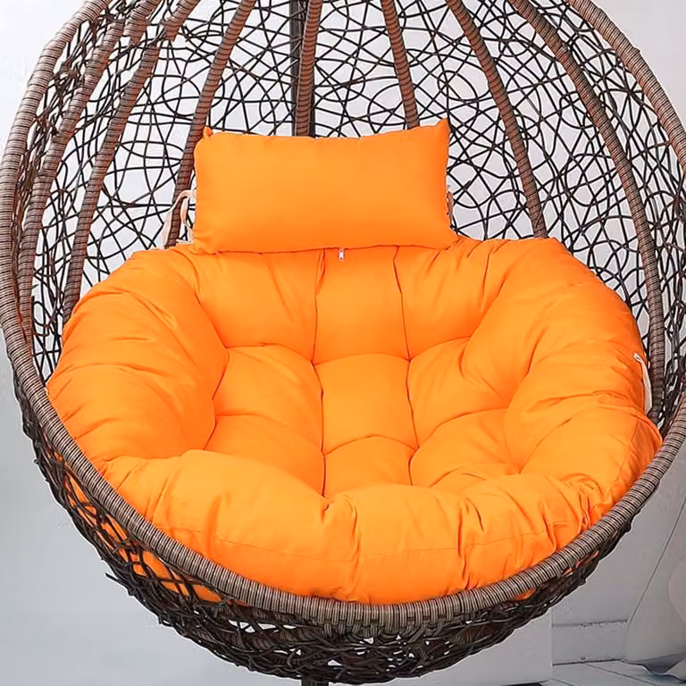 Oranje hangstoel met standaard en kussen voor buiten en binnen - B/D/H: 105 x 90 cm