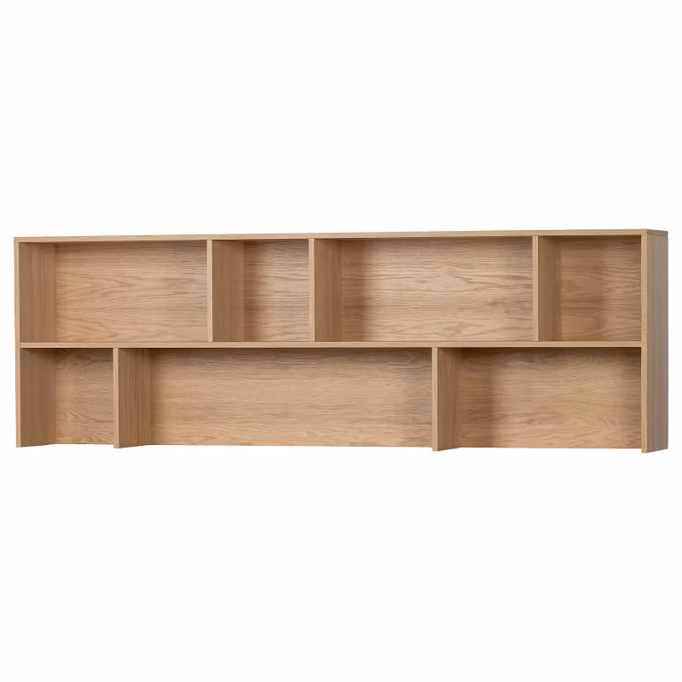 home24 Open opzetkast van gelakt massief eikenhout bruin/eikenhout B/D/H: 200 x 65 x 30 cm