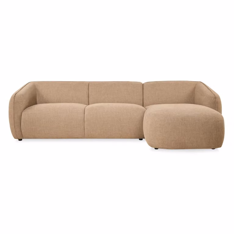 Nest of Nora Hoekbank met chaise longue rechts Elna - Stoffen loungebank - Taupe
