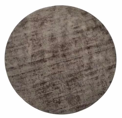 J-Line Handgemaakt Rond Tapijt Grijs van Viscose en Polyester