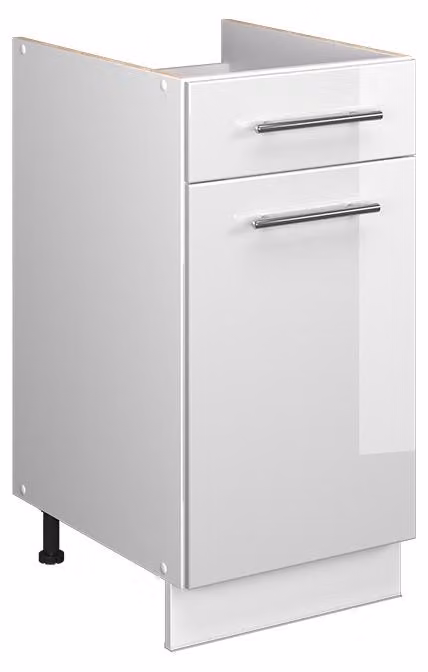 Vicco Fame-Line Onderkast voor spoelbak of kookplaat, Wit Hoogglans, Breedte: 40 cm, Model 60936